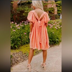 Free People Angel Mini Dress in Peach Size Medium